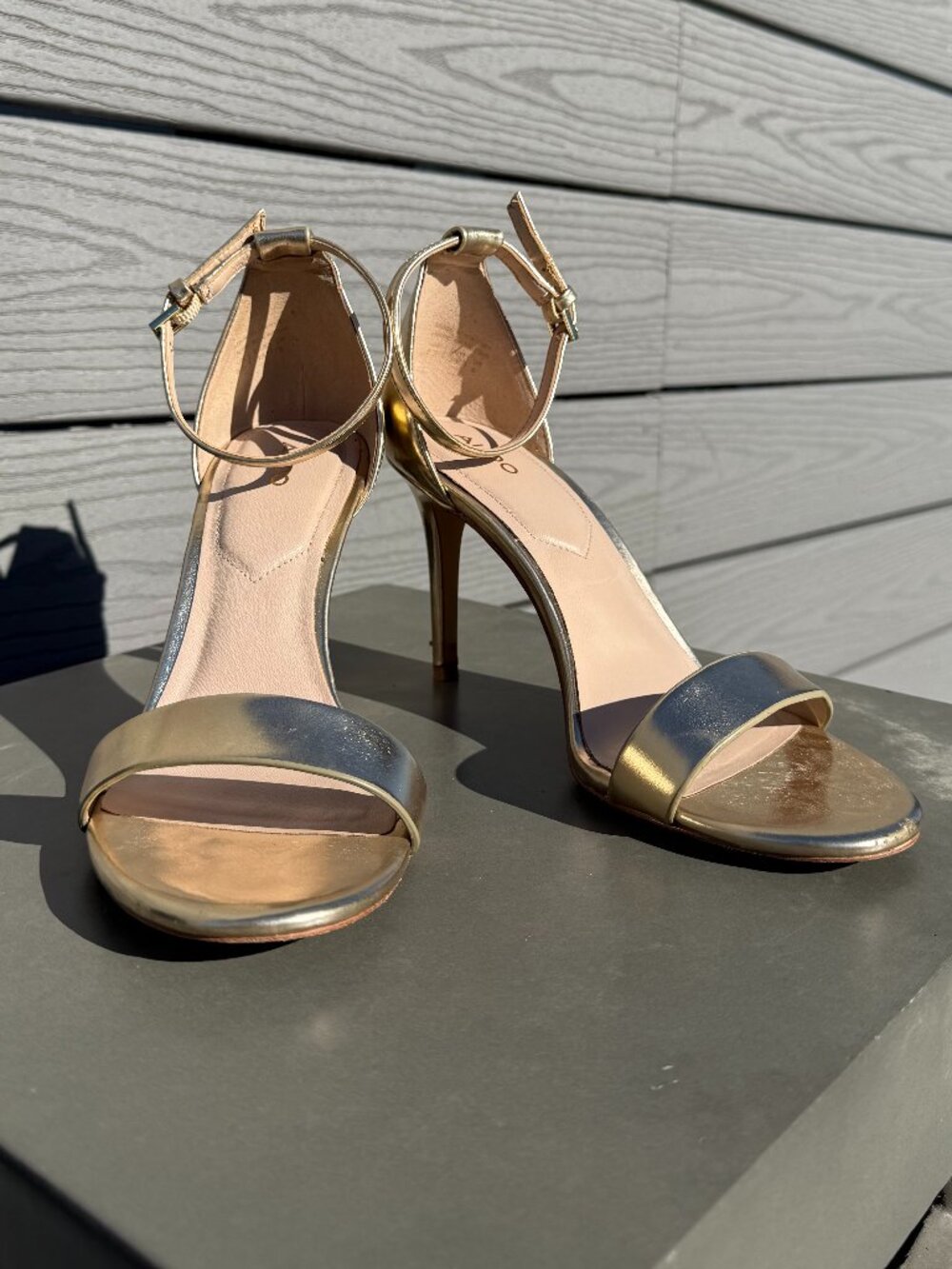 Aldo Gold Strappy Heels